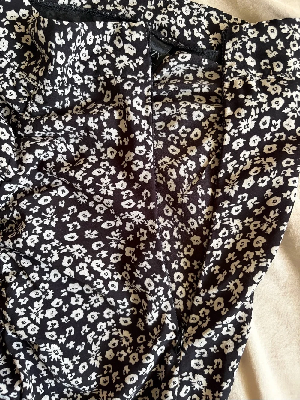 Black & White Floral Midi Skirt
